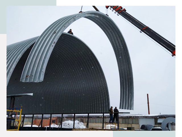 Полукруглые ангары в Россоши